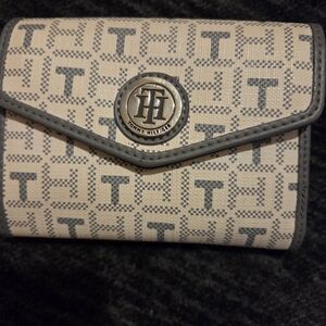 Tommy Hilfiger Gray and Cream Women's Wallet